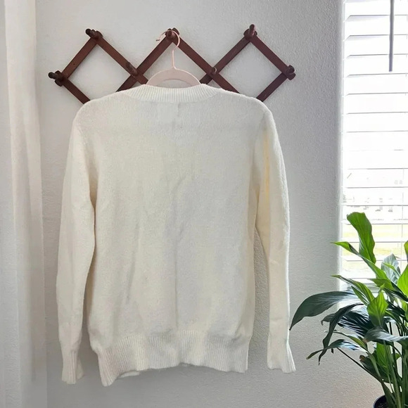 JC Crew White Wool Blend Sweater Small‎ - Picture 2 of 4